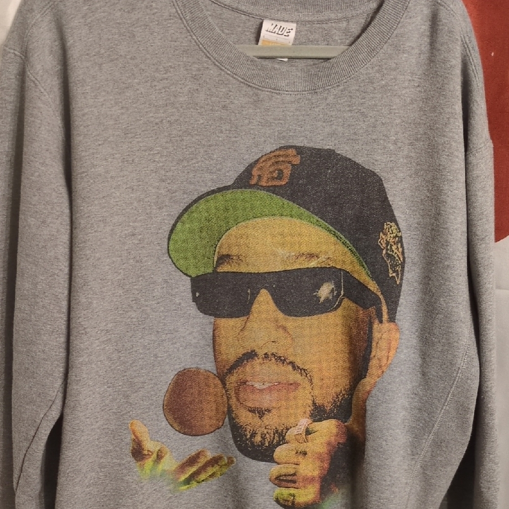 Gray Graphic Crewneck Sweater